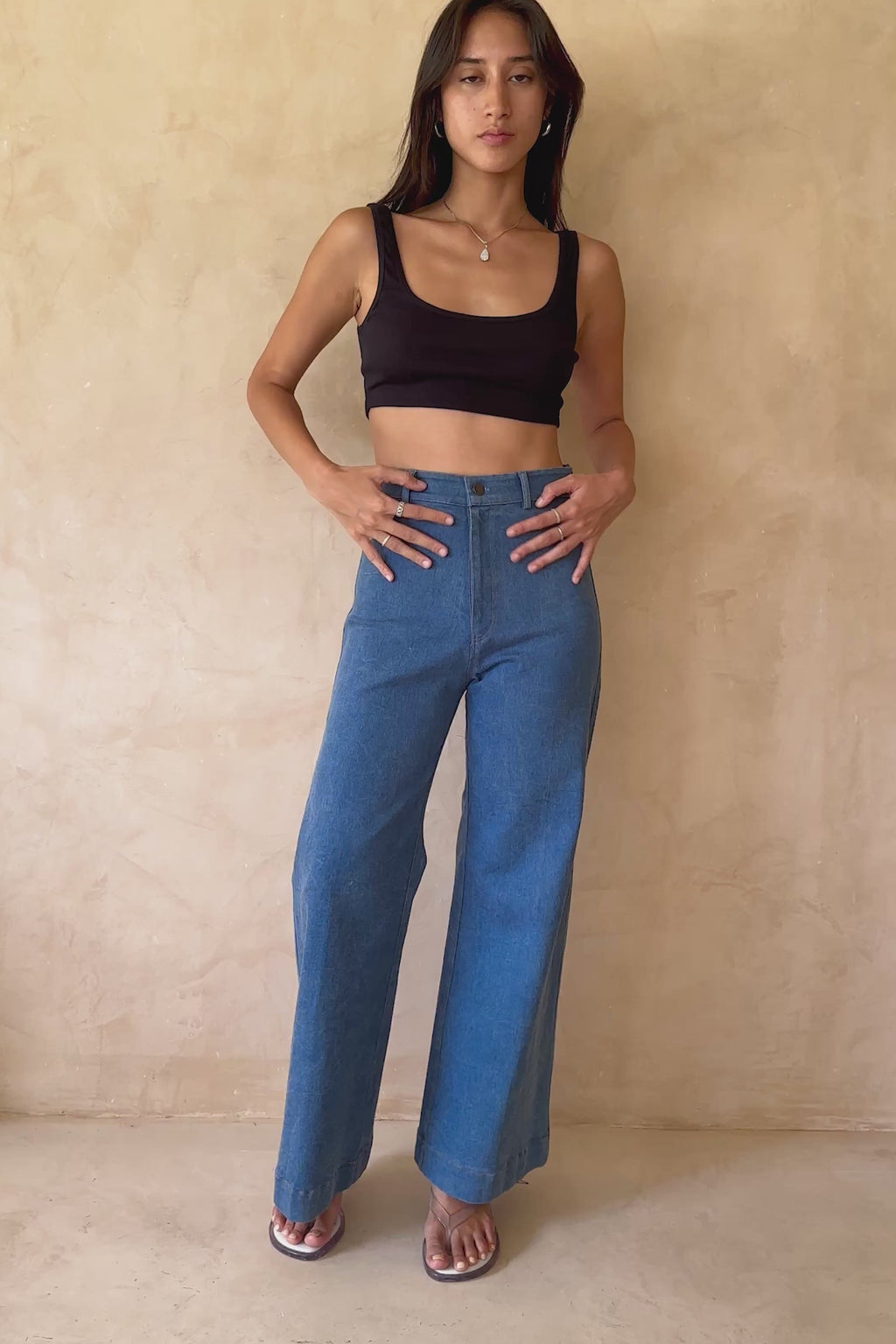Timeless women’s denim with clean lines and soft structure