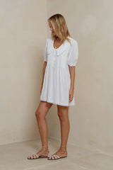 Gaia Dress button front and pintuck detail