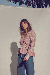 Relaxed striped blouse for women over 40 and 50