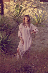 Airy striped maxi dress designed for effortless holiday dressing