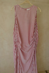 Lightweight kaftan-style dress with Nehru collar and button front