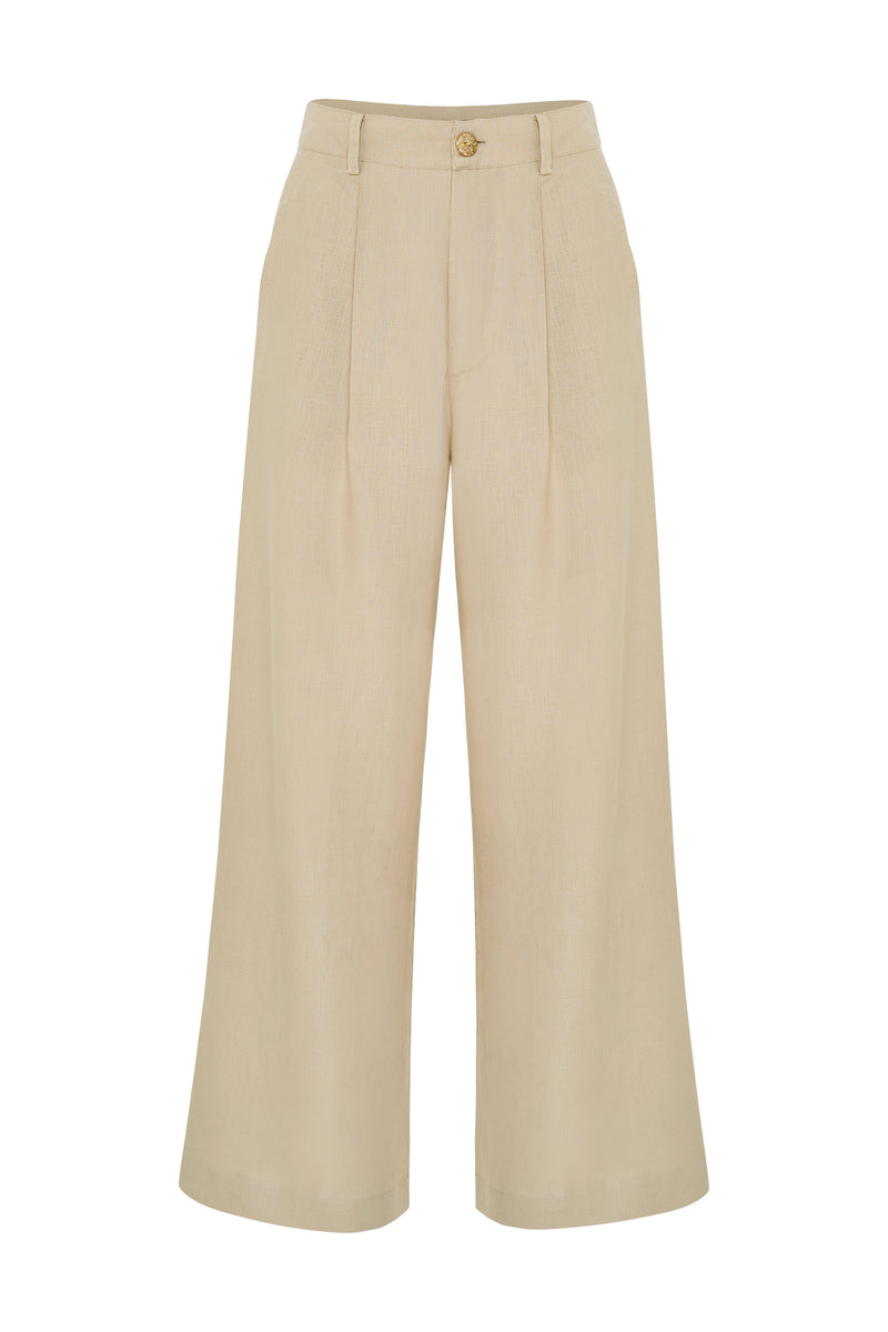 Beige wide-leg pants by LILYA Australia