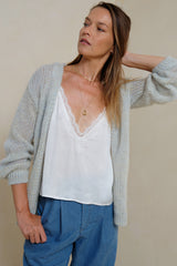 Front view of Oriana Top in Ivory