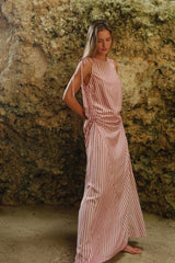 Airy striped maxi dress designed for effortless holiday dressing