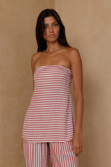 Comfortable summer strapless top designed for effortless holiday dressing