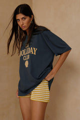 Yellow striped cotton shorts with elasticated waistband