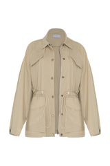 Casual neutral coloured utility jacket by Lilya