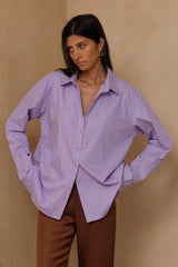 Lightweight striped cotton shirt designed for effortless everyday dressing 