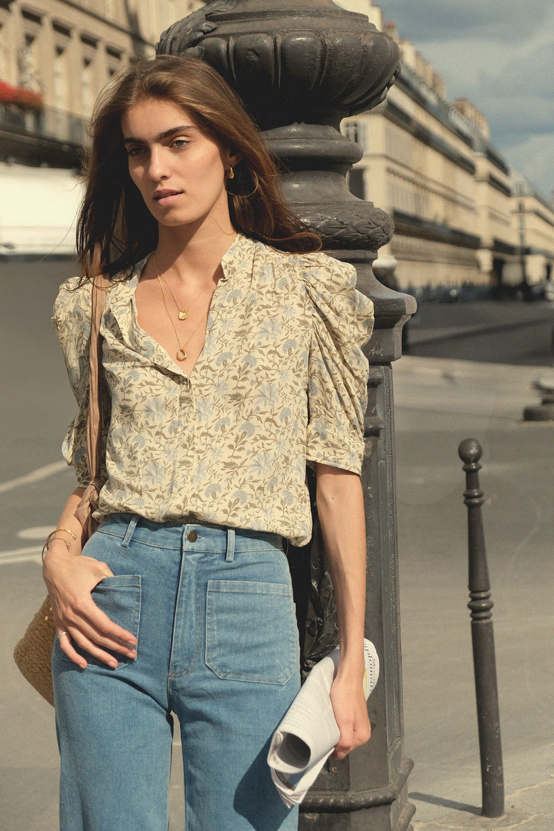 Floral modern rayon blouse for women