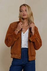 Zip front closure detail close-up