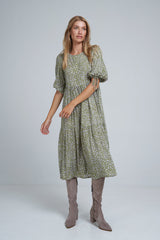 Bonita Dress - Peridot Green Print